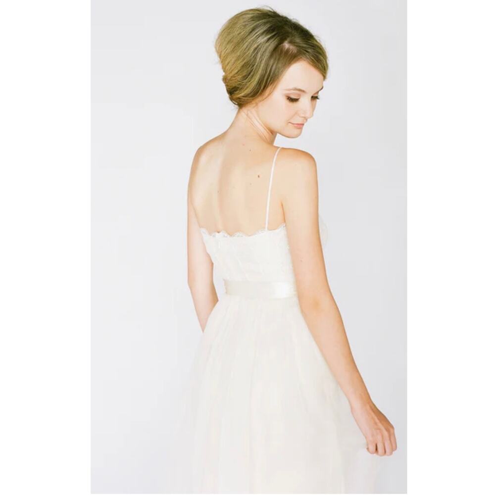 Saja Whimsical Wedding Dress 100% Silk Lace Womans 8 - Picture 3 of 15